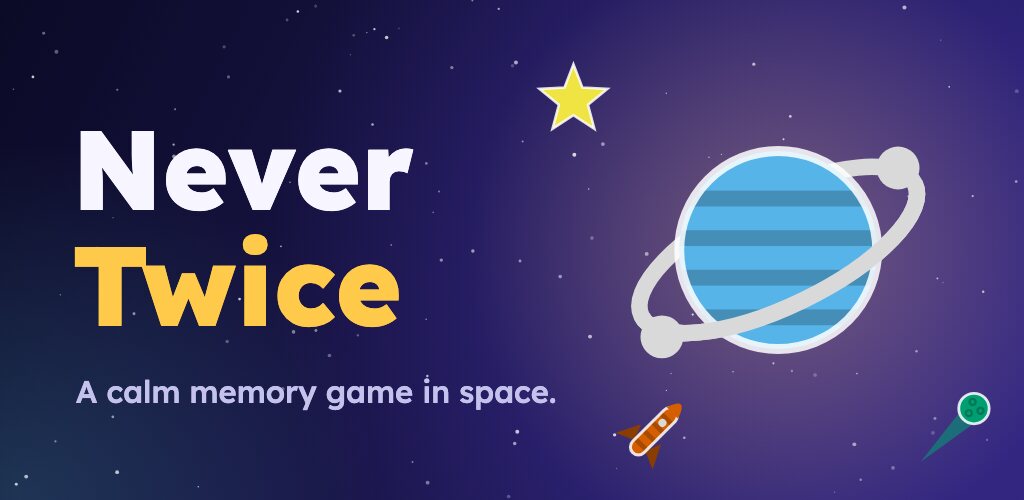 Never Twice: a calm memory game in space