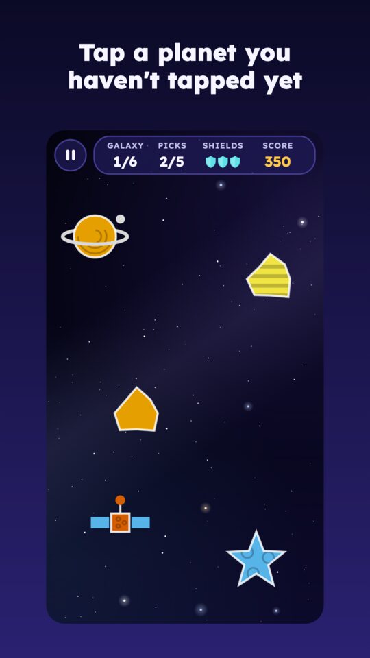 Tap a planet you haven't tapped yet