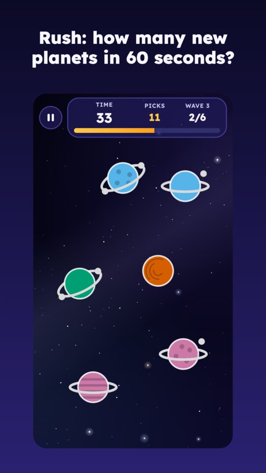 Rush: how many new planets in 60 seconds?